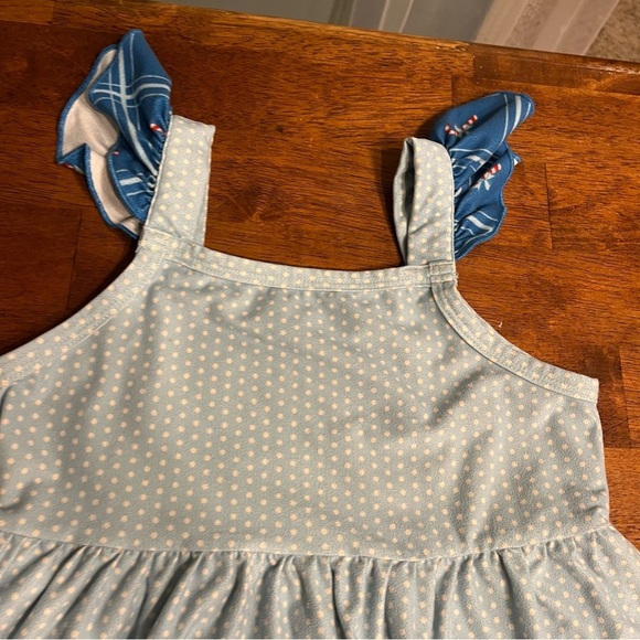 Only Little Once blue dot candy cane gown pajamas nightgown size 7 - Picture 3 of 5